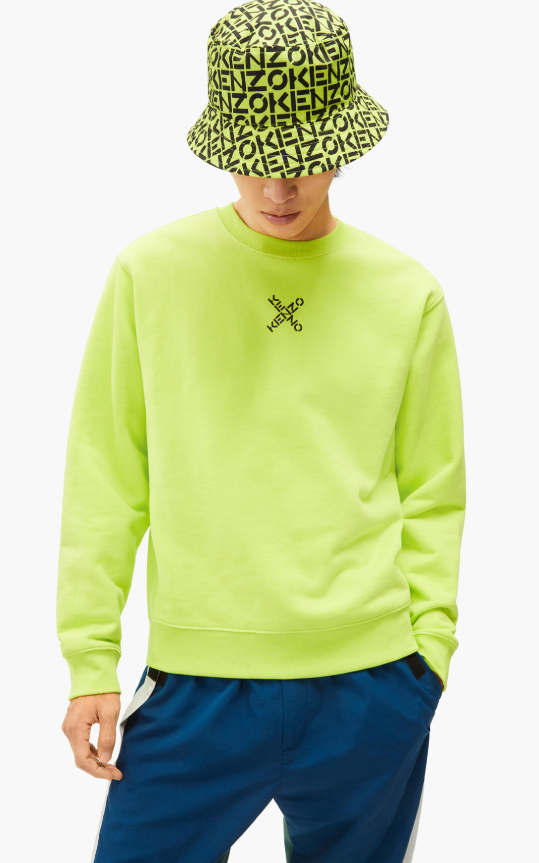 Sweat Kenzo Homme Sport Little X Vert Clair PCTDB-0582